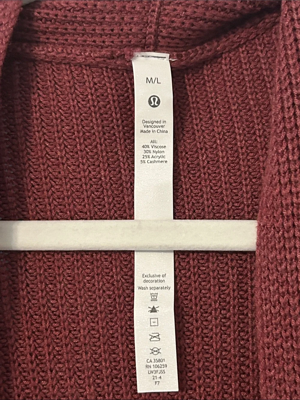 lululemon athletica Open-Front Cardigan Sweater - Wine